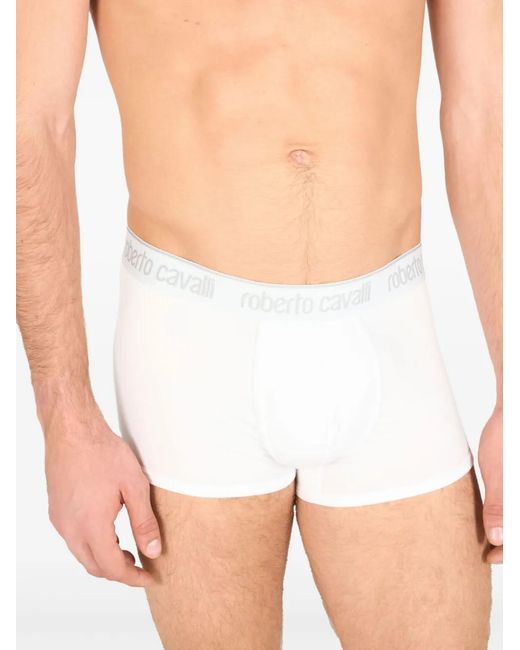 Roberto Cavalli White Logo-Waistband Boxers (Set Of Two) for men