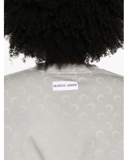 Sudadera Cocoon corta de vellón MARINE SERRE de color White