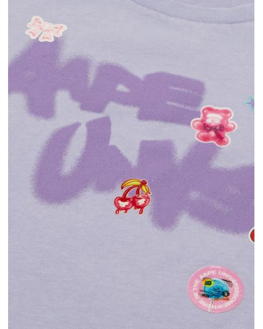 Aape By A Bathing Ape Purple Cotton T-Shirt