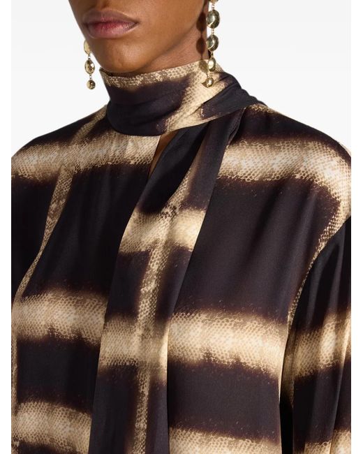 Liviana Conti Black Florence Tie-Neck Blouse