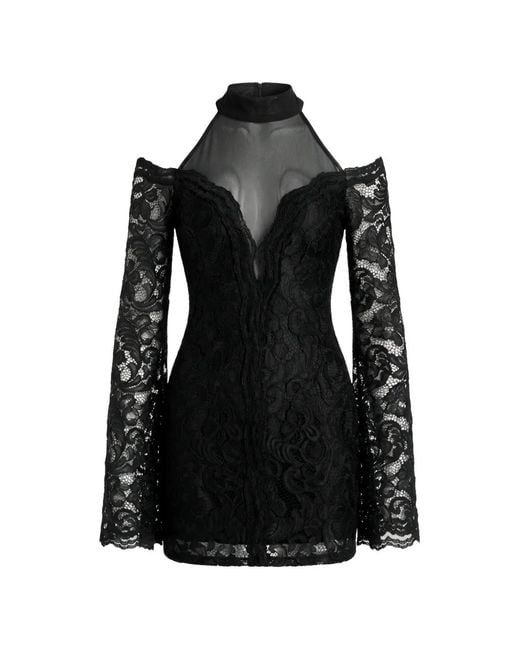 Axel 113 Black Raven Cold-Shoulder Mini Dress