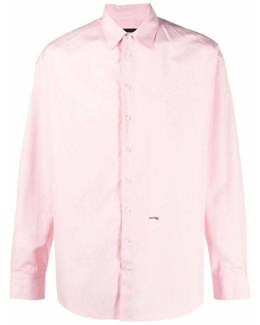 DSquared² Pink Logo-Print Long-Sleeve Shirt for men