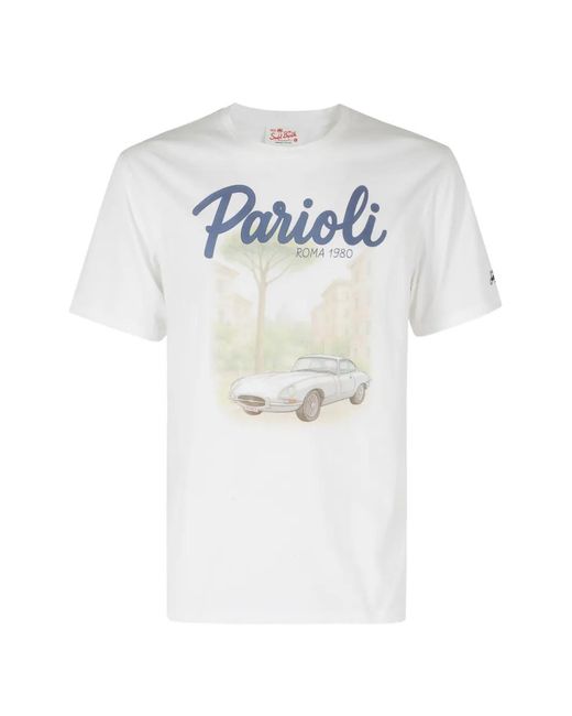 Mc2 Saint Barth White Graphic-Print Denver T-Shirt for men