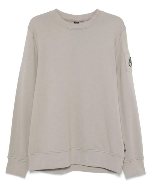 Moose Knuckles Gray Logo-Plaque Sweatshirt for men