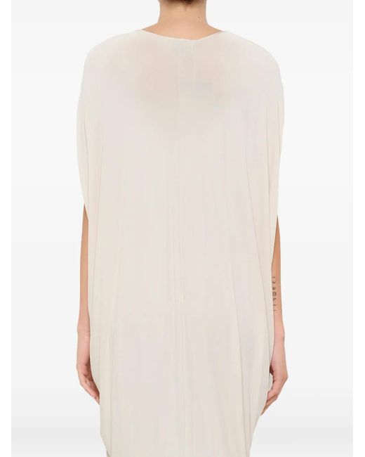 Lanvin White Draped Midi Dress