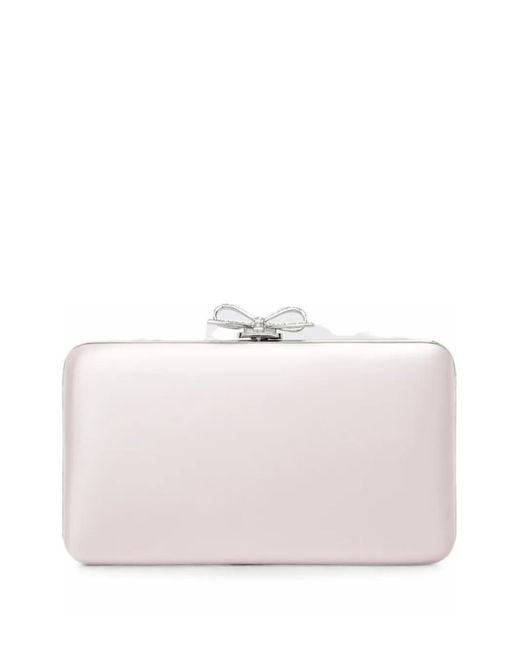 Self-Portrait Pink Satin Clutch Bag
