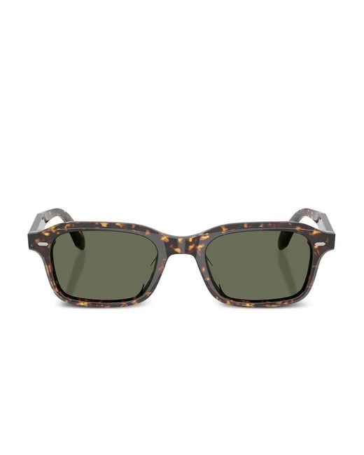 Oliver Peoples Green Rectangle-Frame Sunglasses