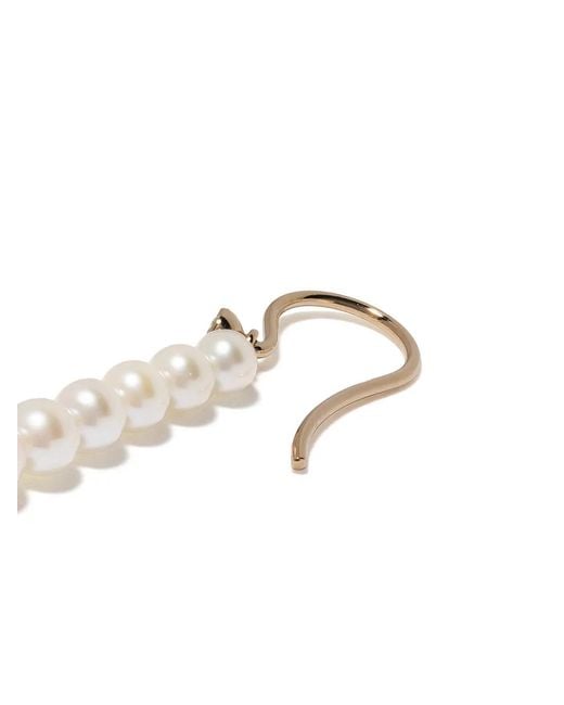 Mizuki White 14Kt Sea Of Beauty Akoya Pearl And Diamond Small Drop Earrings