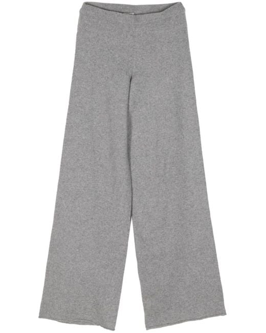 Baserange Gray Wide-leg Cashmere Trousers