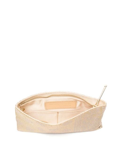 Benedetta Bruzziches Natural Bandana-Print Clutch Bag