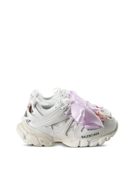 Balenciaga White Track Bow-Detail Sneakers