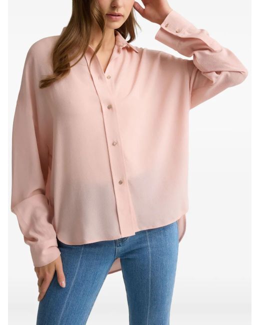 St. John Pink Sharon Long-Sleeves Blouse