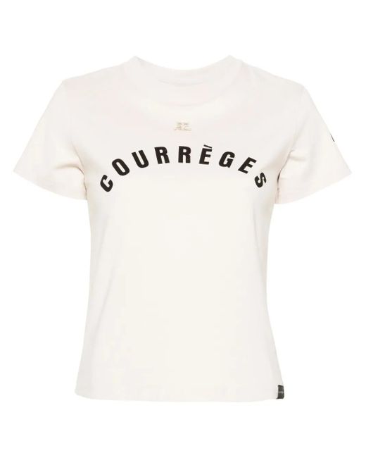 Courreges Katoenen T-Shirt Met Logoprint in het White