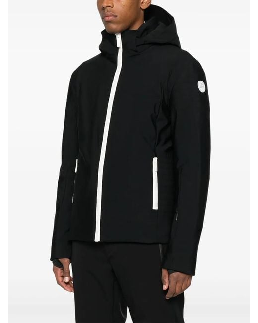 Fusalp Black Hooded Zip-Front Ski Jacket for men