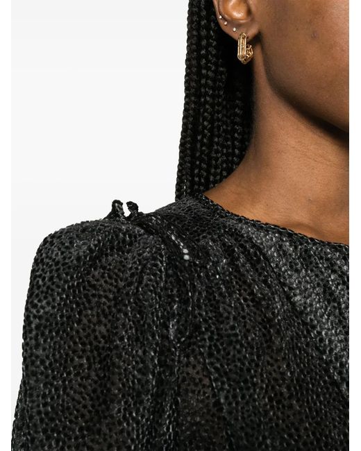 Isabel Marant Black Zarga Spotted Velvet Blouse