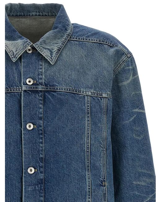 Rick Owens Blue Jumbo Worker Jacket for men