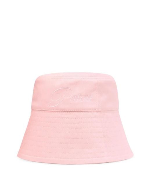 Patou Pink Logo-Embroidered Bucket Hat