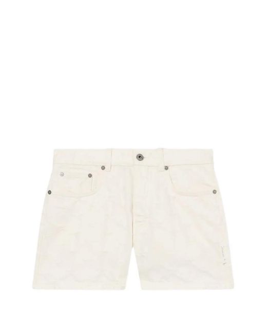 Off-White c/o Virgil Abloh White Short En Jean À Motif Étoile En Jacquard