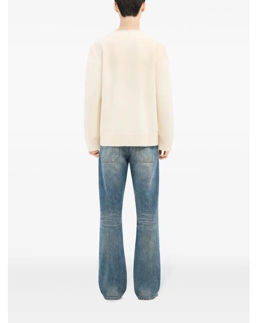 Courreges Natural Zipped Wool Sweater for men