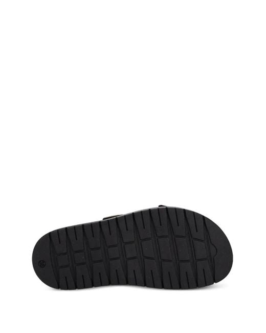 COPENHAGEN Black Leopard-Print Buckled Flat Sandals