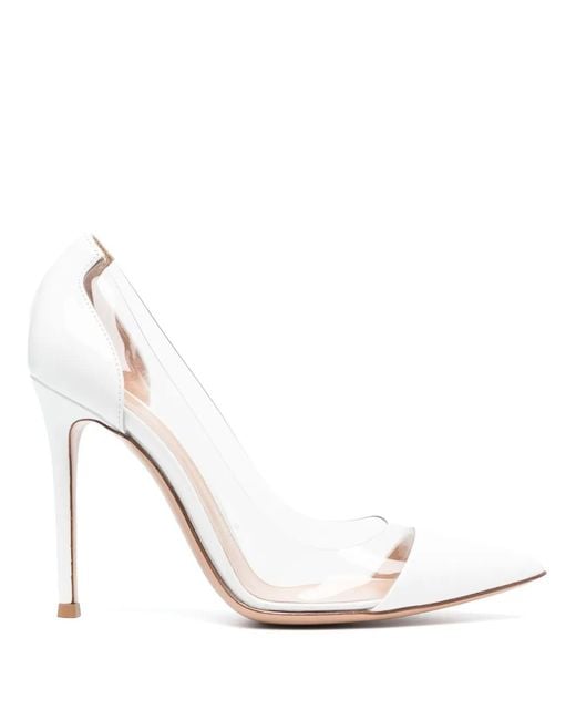 Gianvito Rossi White Plexi 105Mm Patent Leather Pumps