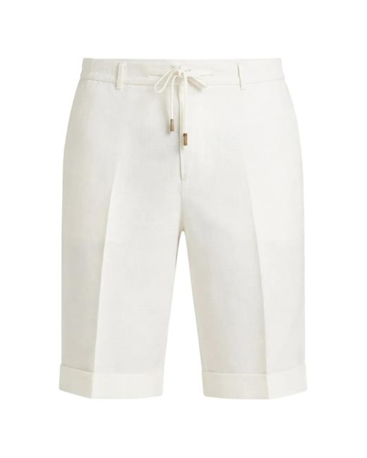 Peserico White Short À Ourlet Retroussé Et À Lien De Resserrage for men