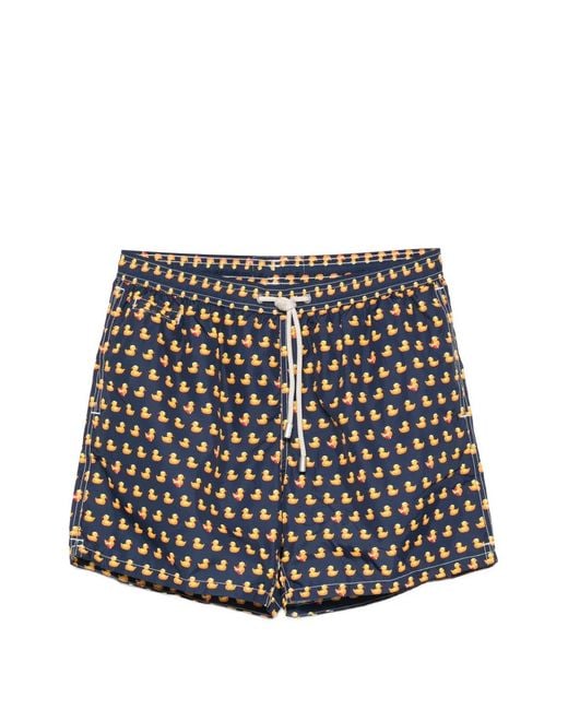Mc2 Saint Barth White Lighting Micro Fantasy Duck-Print Swim Shorts for men