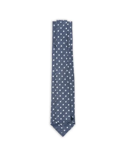 Barba Napoli Blue Cravate À Motif Géométrique for men