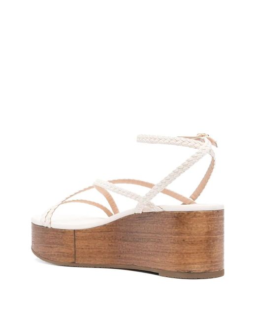 Stuart Weitzman Natural Wovette Wedge Sandals