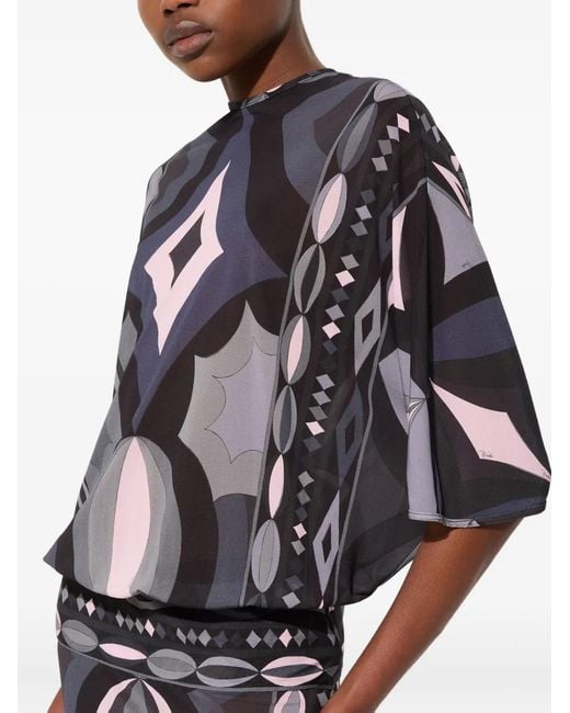 Emilio Pucci White Langes Kleid mit Print