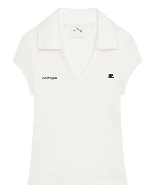 Polo corto deportivo Courreges de color White