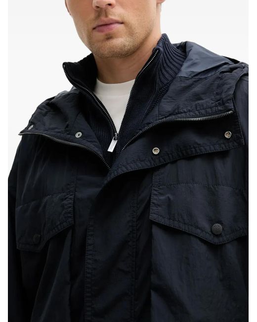 Boss Black Logo-Patch Hooded Jacket for men