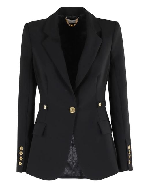 Blazer Con Bottone E Fibbia di Elisabetta Franchi in Black