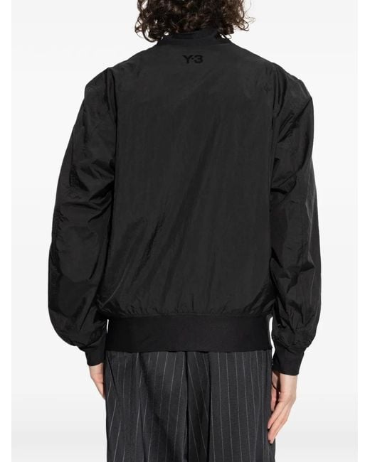 Y-3 Black Collegiate Ribbed Bomber Jacket for men