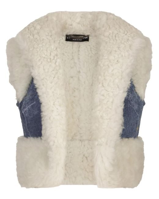 Dolce & Gabbana White Denim Cropped Gilet