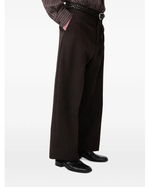 Studio Nicholson Black Fume Wide-Leg Trousers for men