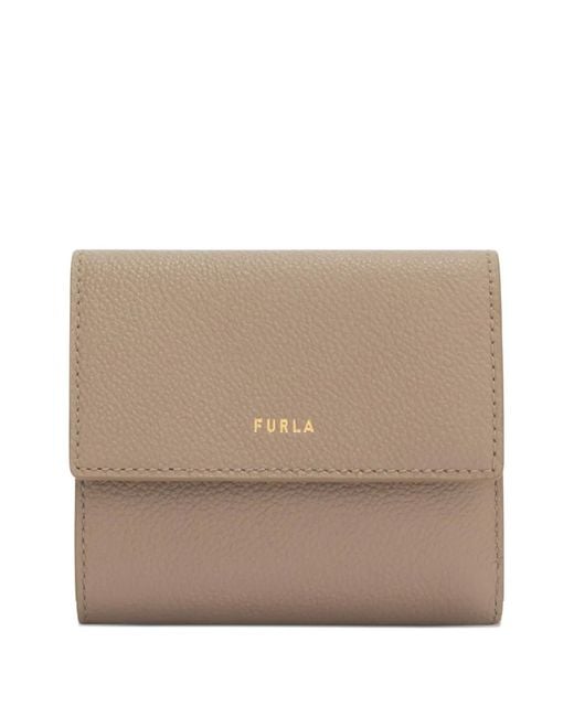Furla Natural Leather Tri-Fold Wallet