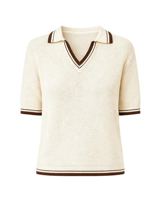 Marella Natural Ribbed Polo Shirt