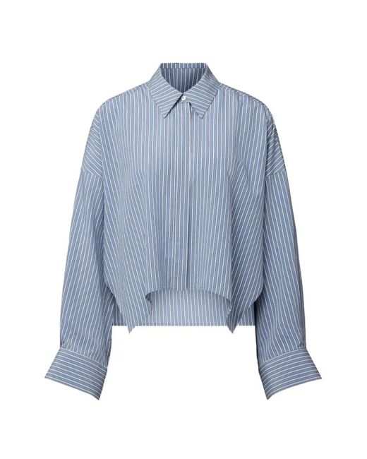 Drykorn Blue Striped Drop-Shoulder Shirt