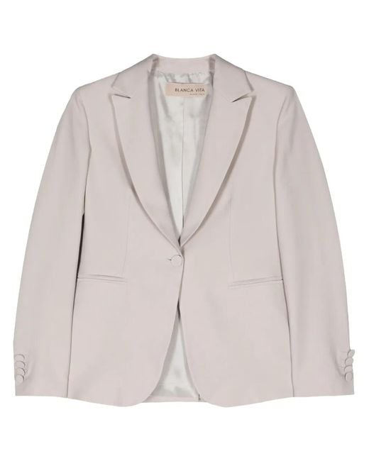 Blanca Vita Natural Gelsemy Single-Breasted Blazer