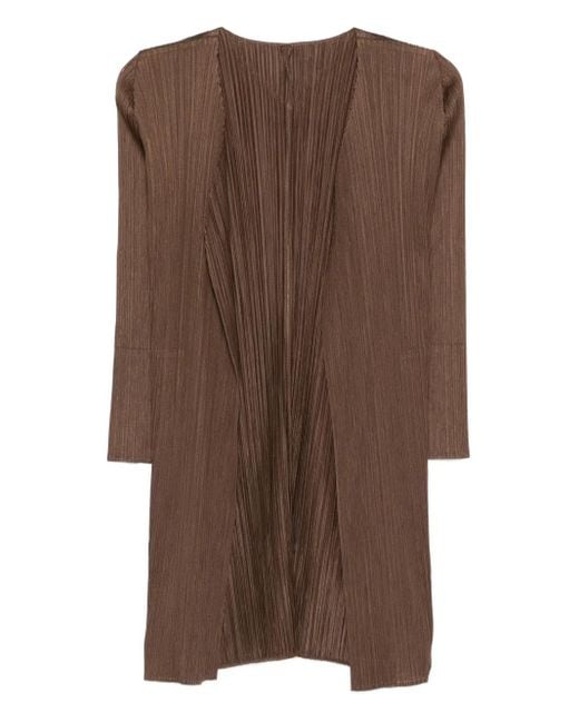Abrigo con diseño abierto Pleats Please Issey Miyake de color Brown