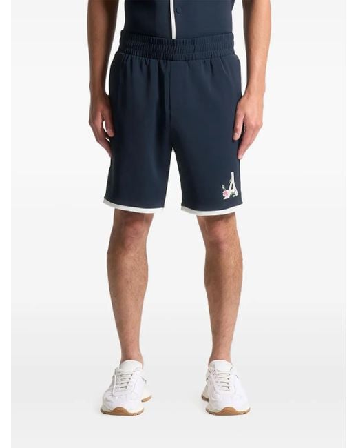 Manière De Voir Timo Shorts Met Eiffeltoren-Borduurwerk in het Blue voor heren
