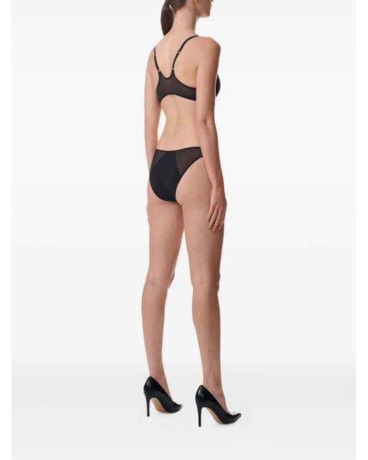 Wolford Black Sheer-Panelled Briefs