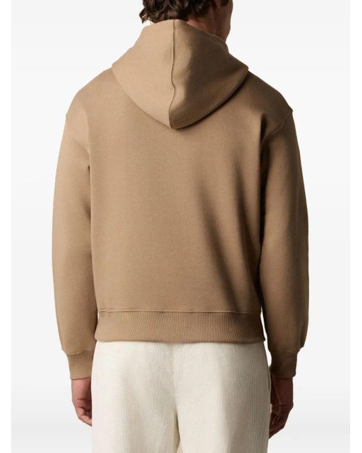 Brooks Brothers Natural Embroidered-Logo Cotton Hoodie for men