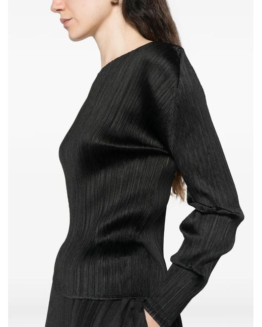 Pleats Please Issey Miyake Black Pleated Top