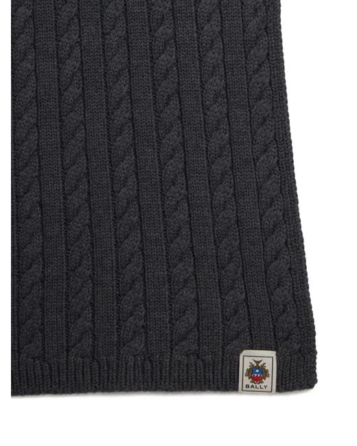 Bally Gray Cable-Knit Scarf for men