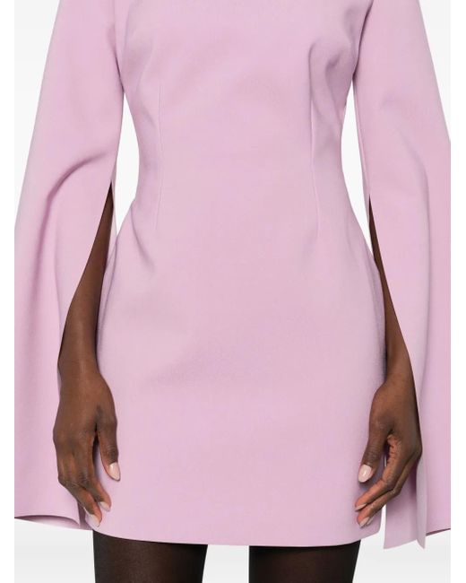 Solace London Funnel-neck Mini Dress Pink