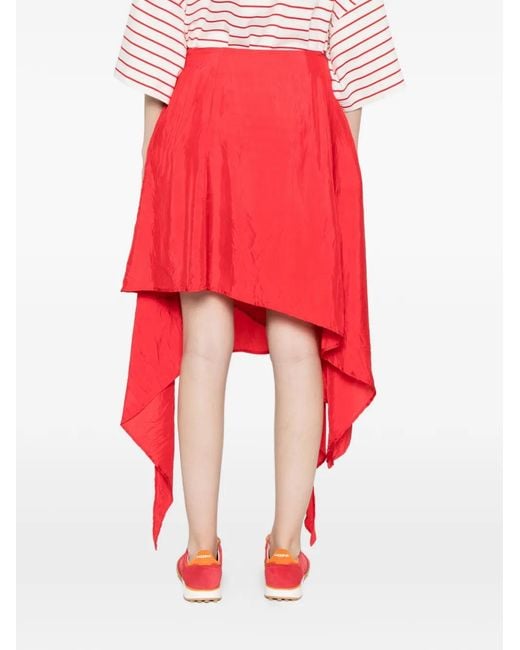 Plan C Red Tie Detail Skirt