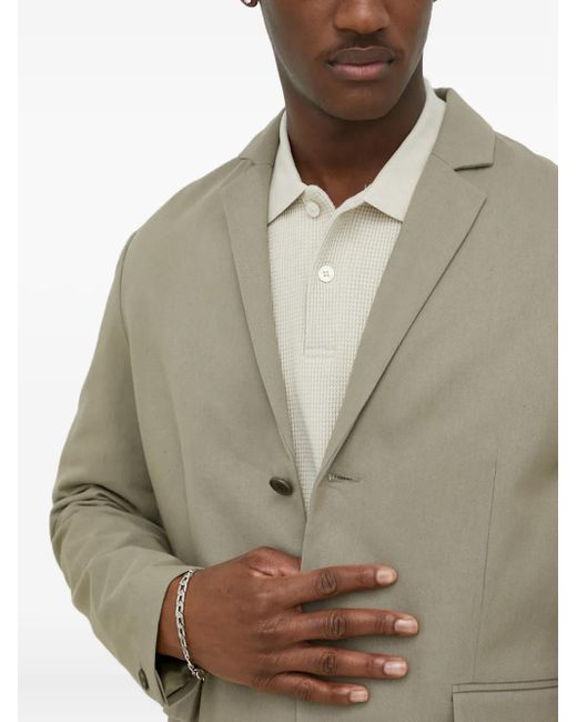 Samsøe & Samsøe Natural Buttoned Notched-Lapels Blazer for men