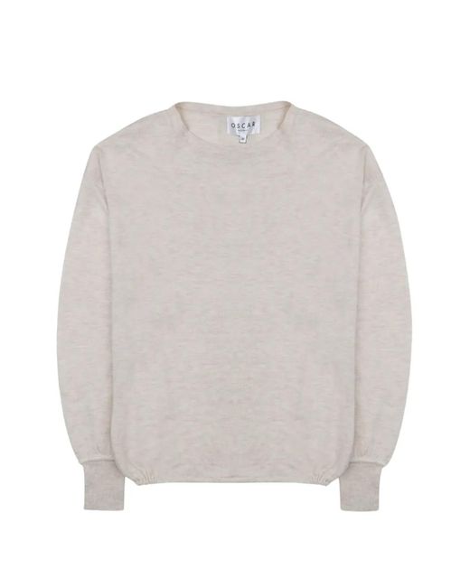 OSCAR THE COLLECTION White Drop-Shoulder Sweater